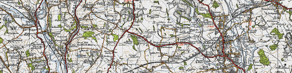 Old map of Stanley Common in 1946