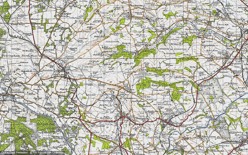 Old Map of Stanley Crook, 1947 in 1947