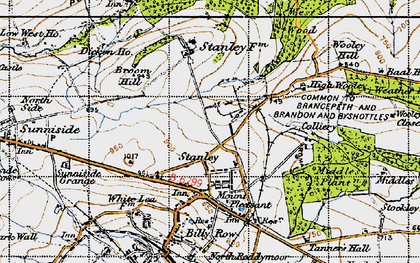 Old map of Stanley Crook in 1947