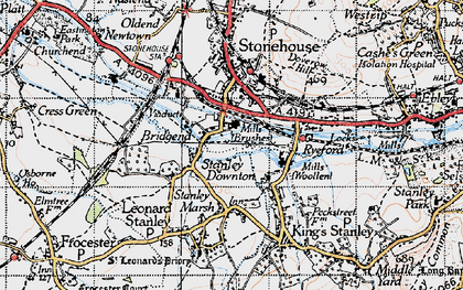Old map of Stanley Downton in 1946