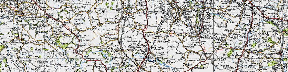 Old map of Stanley Green in 1947