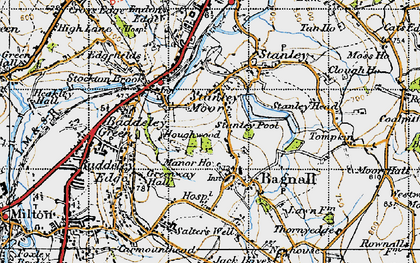 Old map of Stanley Moor in 1946