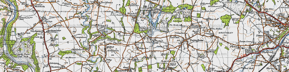 Old map of Stanlow in 1946