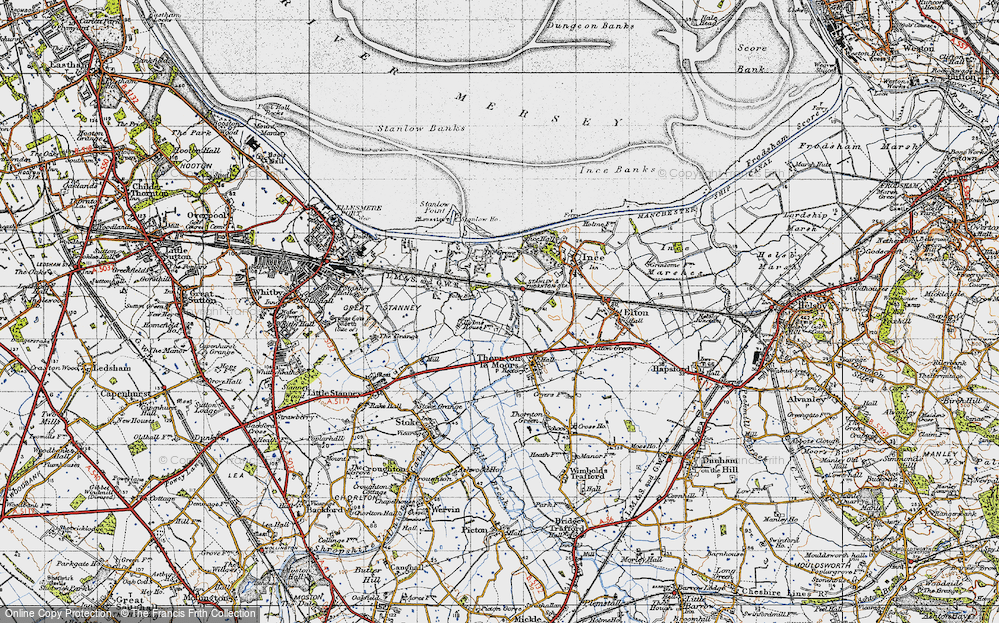 Old Map of Stanlow, 1947 in 1947