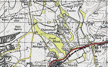 Old map of Stanmer in 1940
