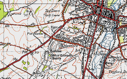 Old map of Stanmore in 1945