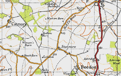 Old map of Stanmore in 1947