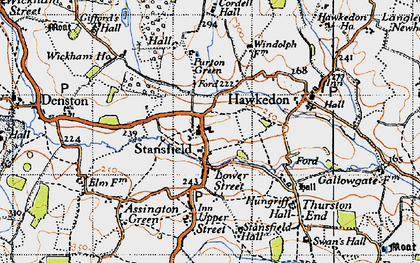 Old map of Stansfield in 1946