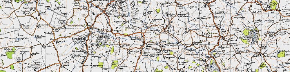 Old map of Stansfield in 1946