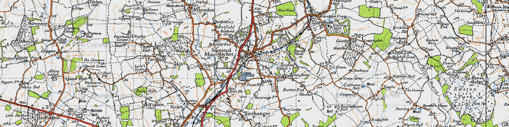 Old map of Stansted Mountfitchet in 1946