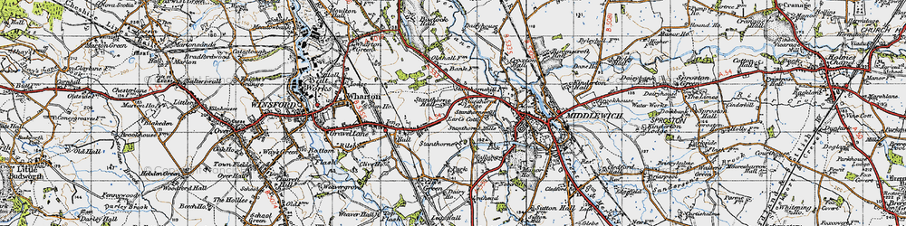 Old map of Stanthorne in 1947
