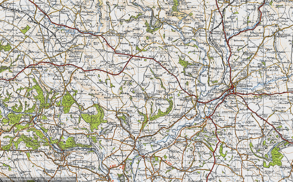 Old Map of Historic Map covering Blake Low in 1946
