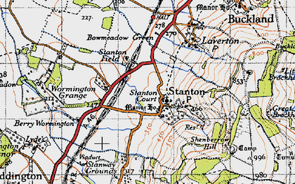 Old map of Berry Wormington in 1946