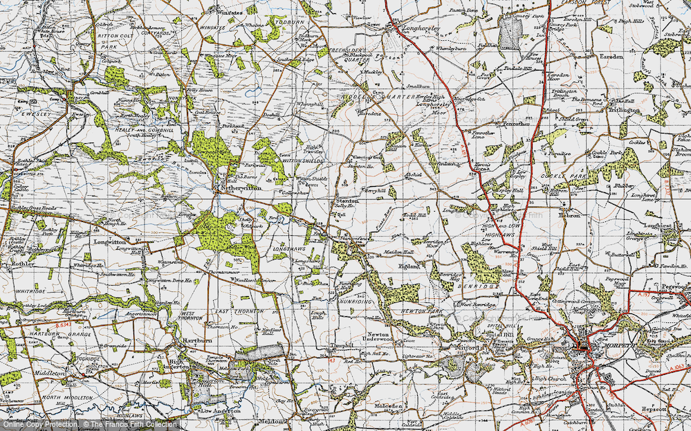 Old Map of Stanton, 1947 in 1947