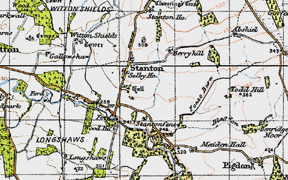Old map of Witton Shields in 1947