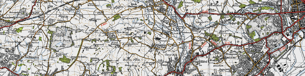 Old map of Stanton-by-Dale in 1946