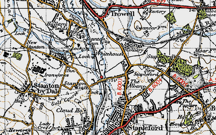 Old map of Stanton Gate in 1946
