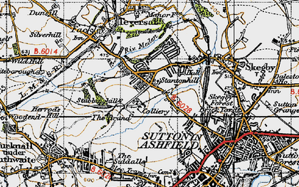 Old map of Stanton Hill in 1947