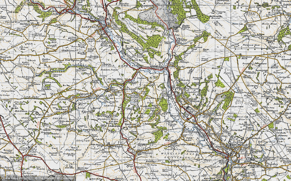 Old Map of Stanton in Peak, 1947 in 1947