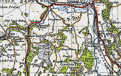 Old map of Stanton in Peak in 1947