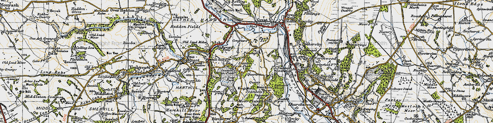 Old map of Stanton in Peak in 1947