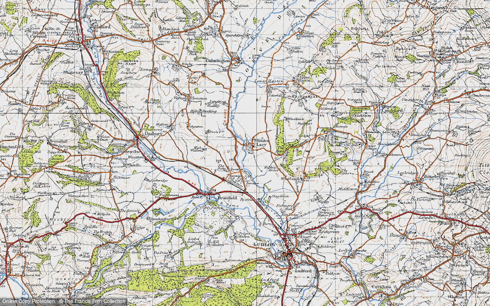 Old Map of Historic Map covering Barn, The in 1947