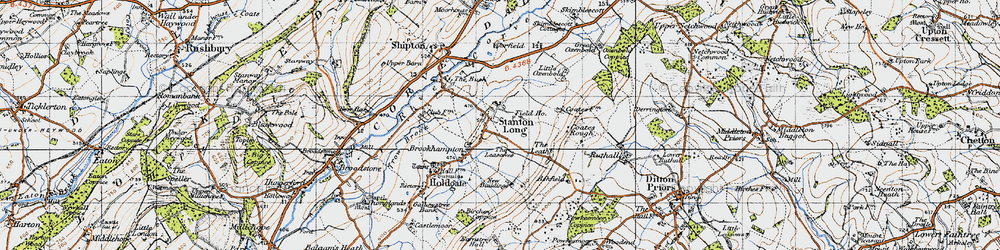 Old map of Stanton Long in 1947