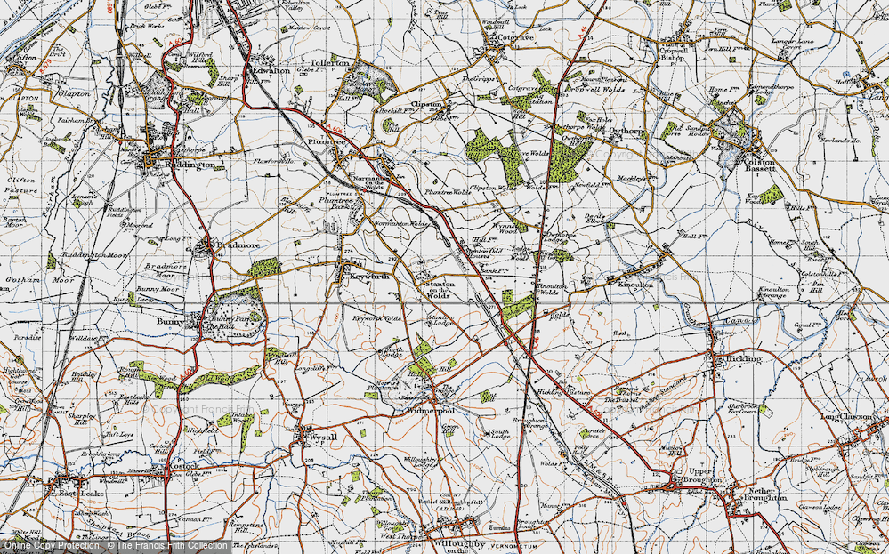 Old Map of Historic Map covering Wynnstay Wood in 1946