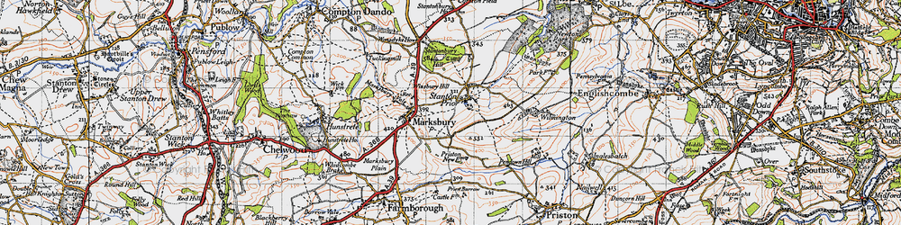 Old map of Winsbury Hill in 1946
