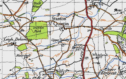 Old map of Stanton St Quintin in 1946