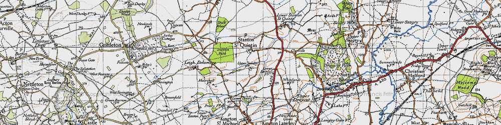 Old map of Stanton St Quintin in 1946