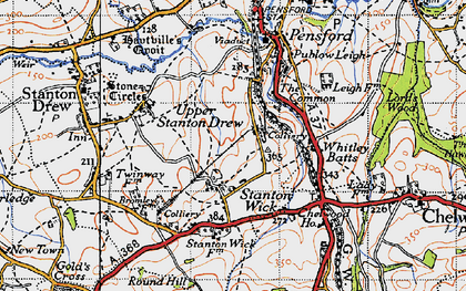 Old map of Stanton Wick in 1946