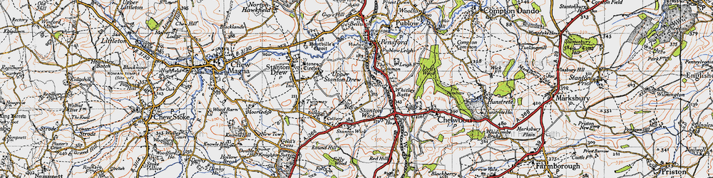 Old map of Stanton Wick in 1946