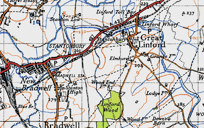 Old map of Stantonbury in 1946