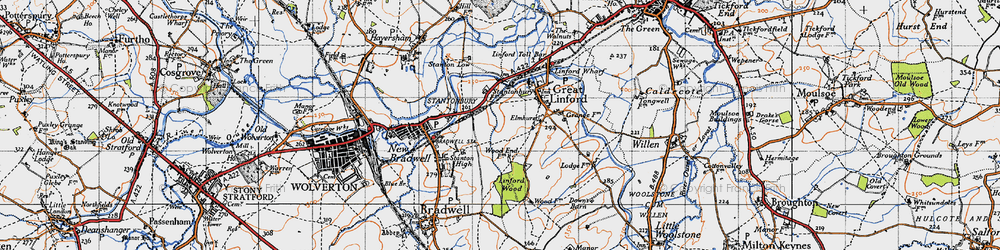 Old map of Stantonbury in 1946