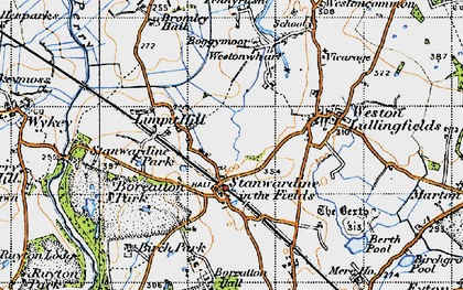 Old map of Stanwardine in the Fields in 1947
