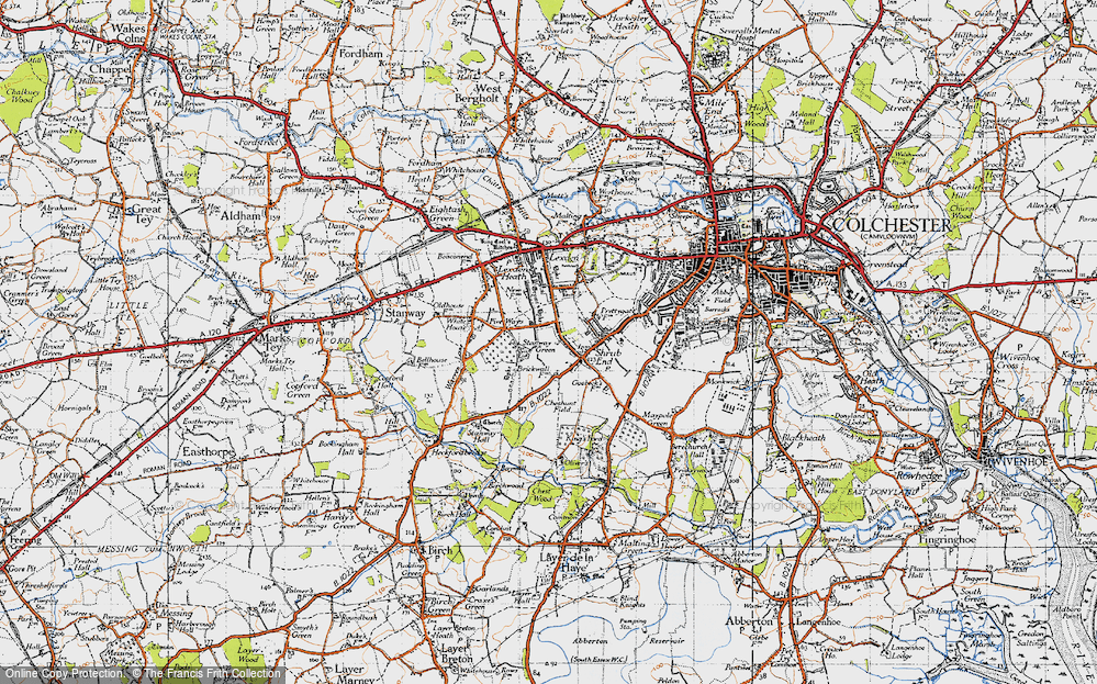 Old Map of Stanway Green, 1945 in 1945