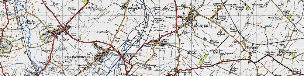 Old map of Stanwick in 1946