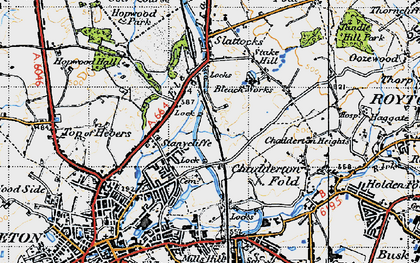 Old map of Stanycliffe in 1947