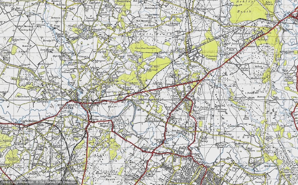 Old Map of Stapehill, 1940 in 1940