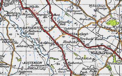 Old map of Stapeley in 1947