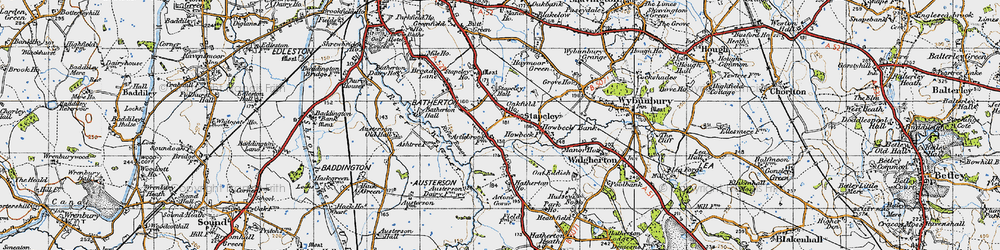 Old map of Stapeley in 1947