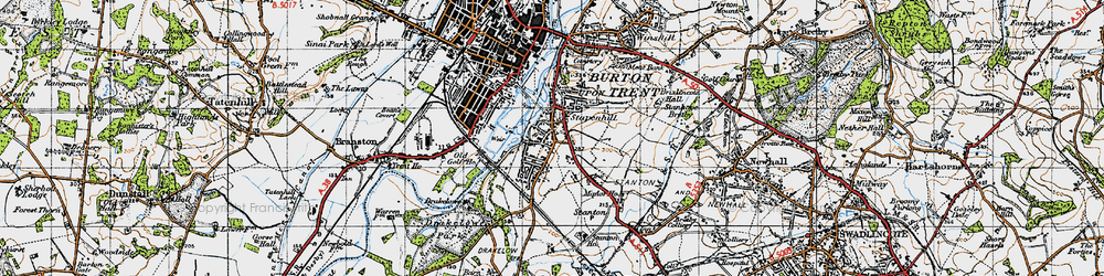 Old map of Stapenhill in 1946