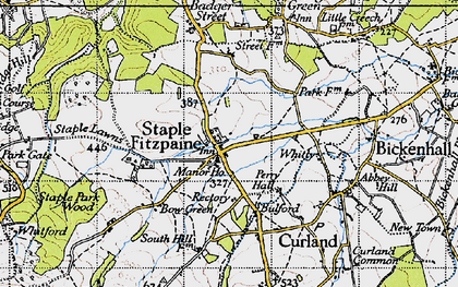 Old map of Staple Fitzpaine in 1946