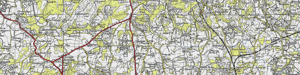 Old map of Brantridge in 1940