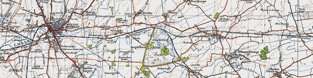 Old map of Stapleford in 1946