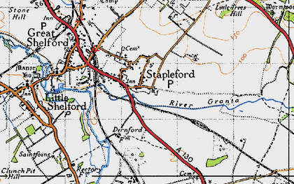 Old map of River Granta in 1946