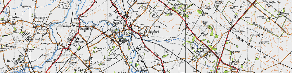 Old map of River Granta in 1946