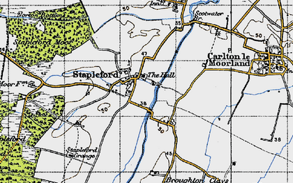 Old map of Stapleford in 1947