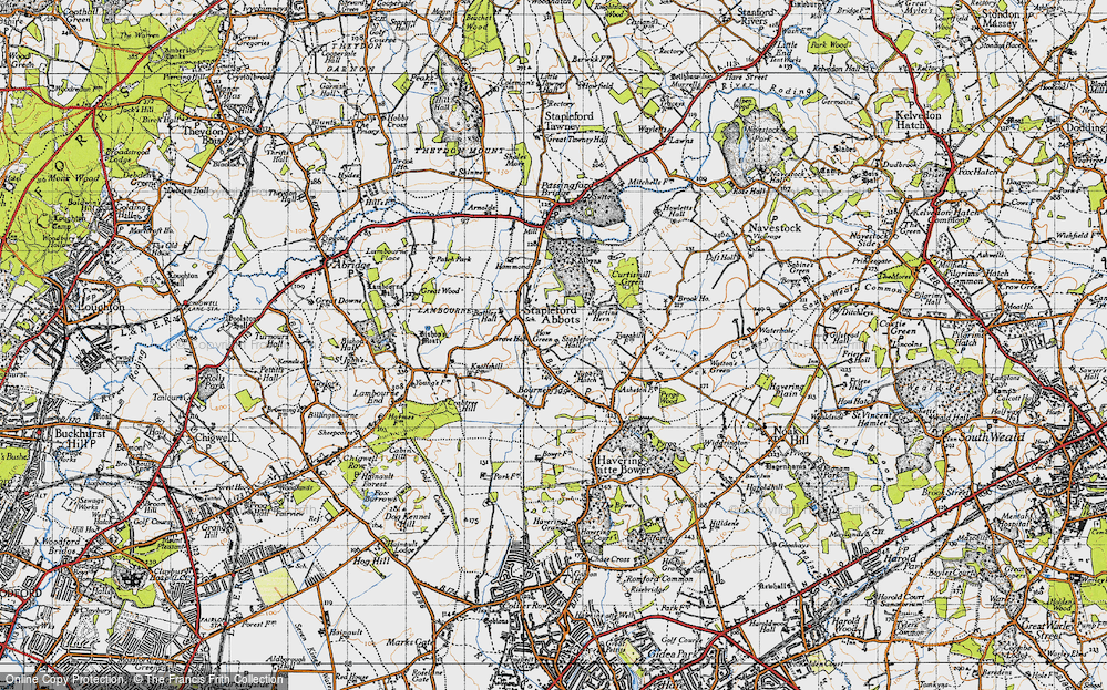 Old Map of Stapleford Abbotts, 1946 in 1946